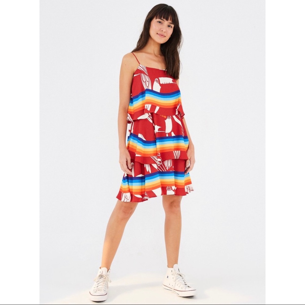 FARM Rio Tucano Tiered Mini Dress -Size M- NWT